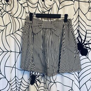 Forever 21 black & cream/ivory striped bow skirt medium